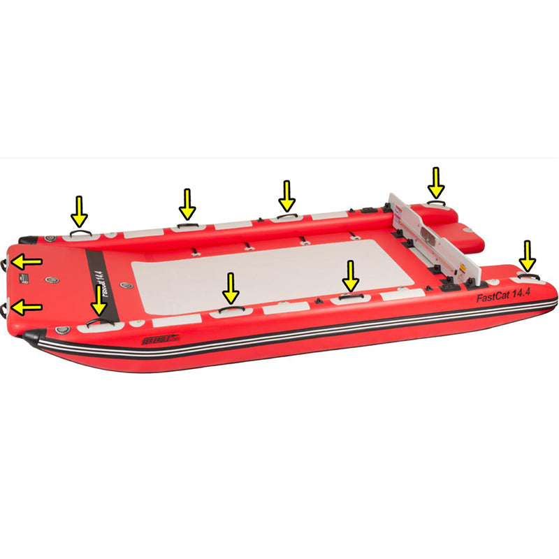 Sea Eagle FastCat14 Catamaran Inflatable Boat Swivel Seat Canopy Package